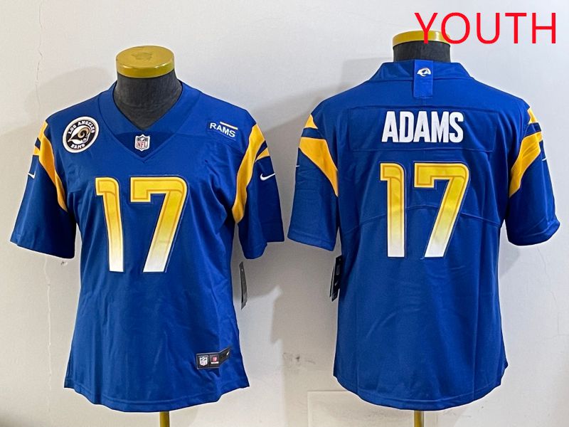 Youth Los Angeles Rams #17 Adams Blue Second generation 2025 Nike Limited NFL Jersey style 2